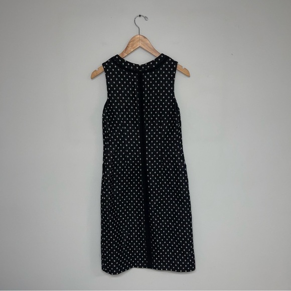Boden Dress Size 4 US Long Black Ivory Deborah Tweed 100% Wool Semi-Fitted Shift - Picture 6 of 9